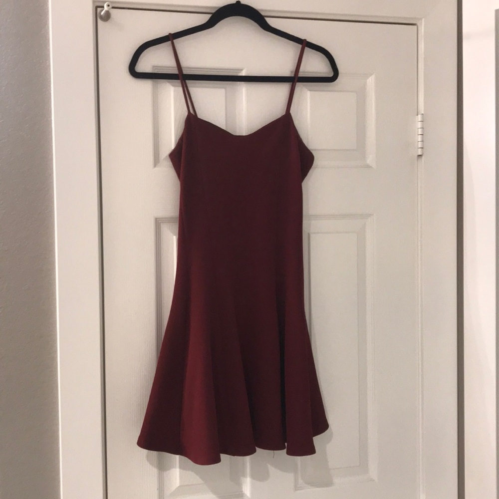 Burgundy shift dress
